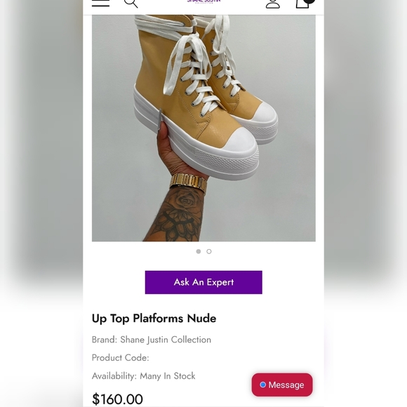 Sold**Shane Justin Platform Boots Nude - Picture 7 of 7